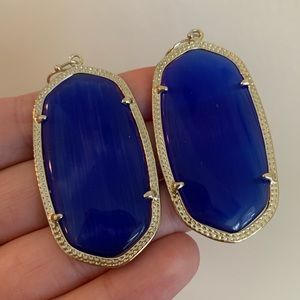 Kendra Scott Gold Danielle Earrings in Cobalt Blue